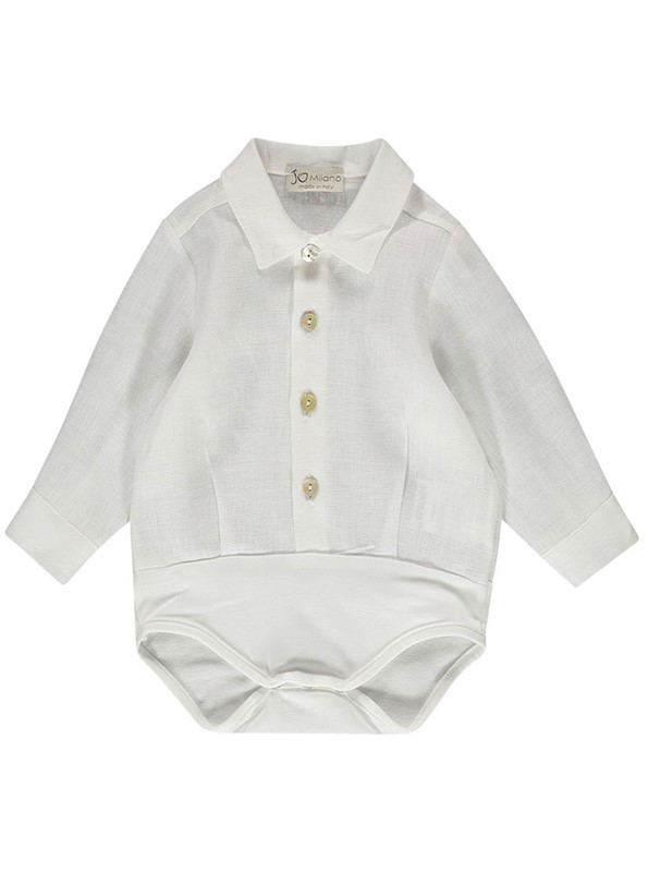 Camicia body in lino con colletto