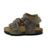 Sandalo in pelle con doppia fibbia