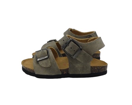 Sandalo in pelle con doppia fibbia