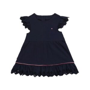 Vestito con dettagli in sangallo