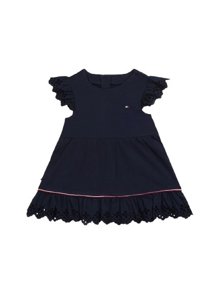 Vestito con dettagli in sangallo