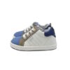 Sneaker primo passo in pelle con lacci e zip