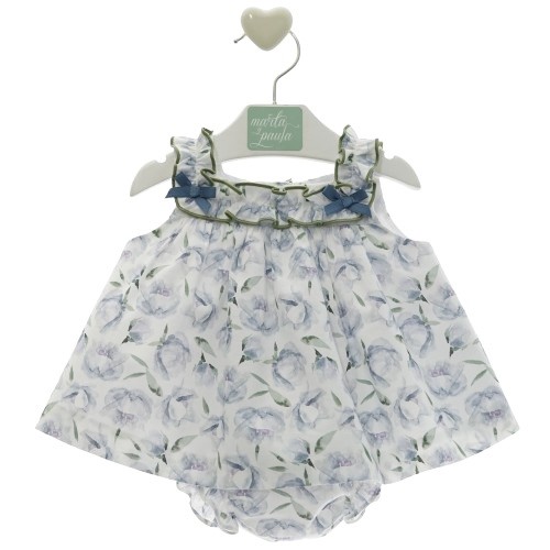 Vestito fantasia fiori con giacchino in cotone