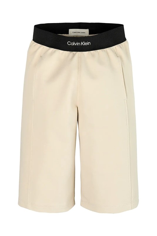 Bermuda in cotone con cinto elastico logato