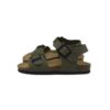 Sandalo in pelle con doppia fibbia