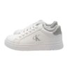 Sneaker in pelle con lacci e zip