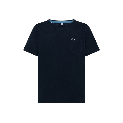 T-shirt mezza manica con taschino e logo