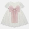 Vestito con maniche in pizzo e ricami