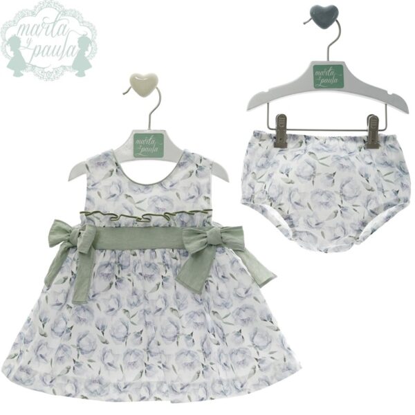 Vestito fantasia fiori con giacchettino in cotone