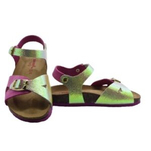 Sandalo in pelle con doppia fibbia