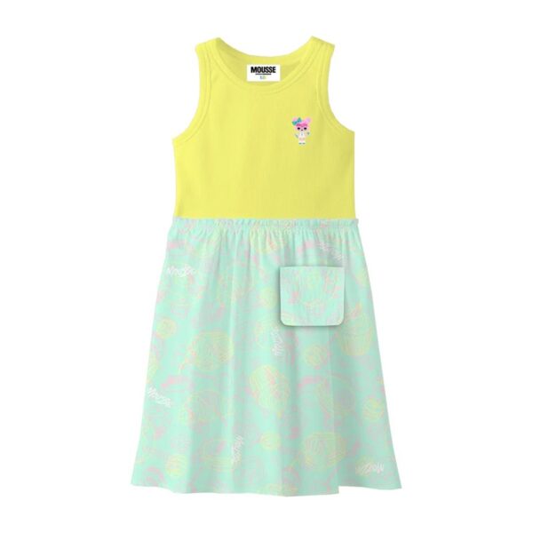 Vestito smanicato in maglia e cotone