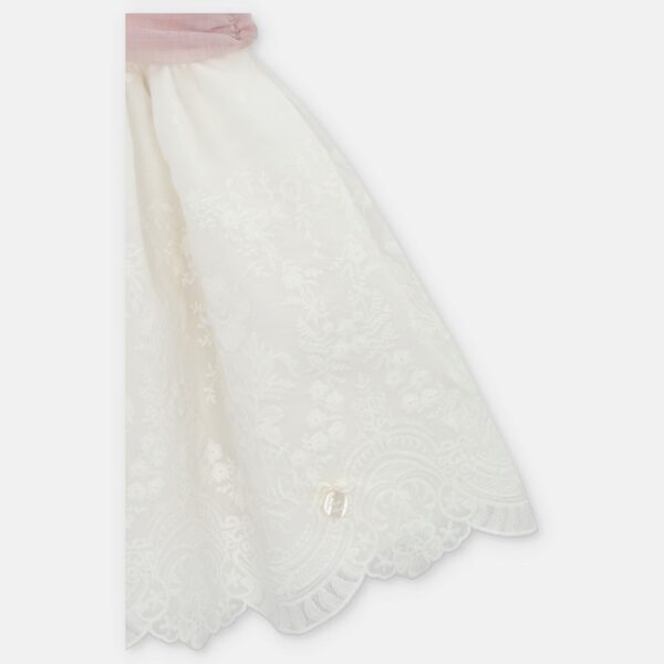 Vestito con maniche in pizzo e ricami