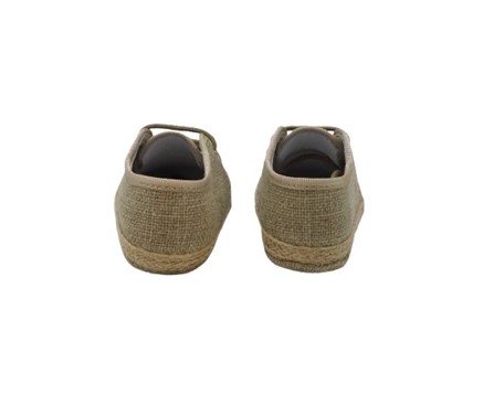 Scarpa culla in lino con lacci