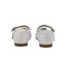 Ballerina in pelle con fiore e fibbia