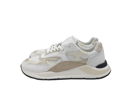 Sneaker in pelle e tessuto tecnico con lacci