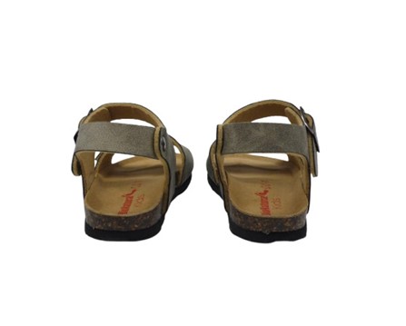 Sandalo in pelle con doppia fibbia