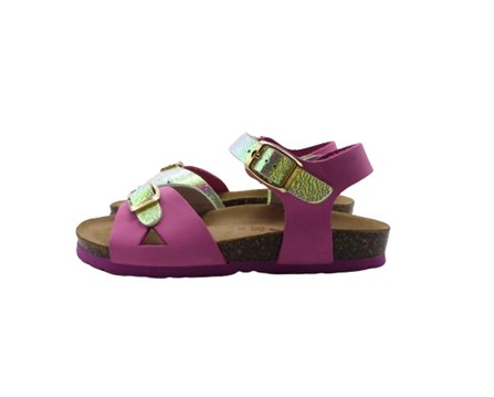 Sandalo in pelle con doppia fibbia