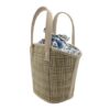 Borsa in paglia con tessuto fiorato