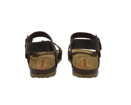 Sandalo in pelle con doppia fibbia