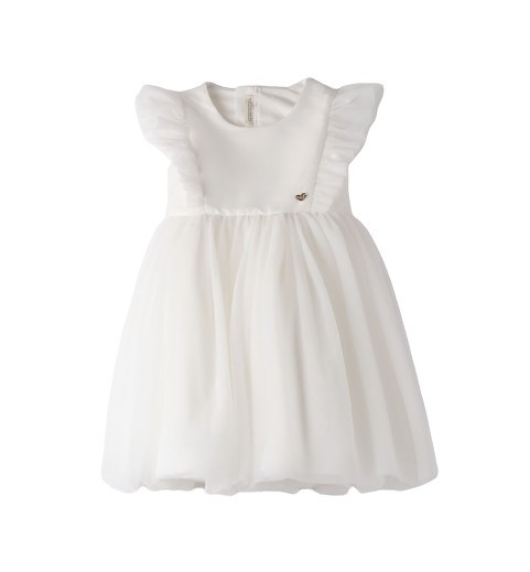 Vestito in tulle con volant alle maniche