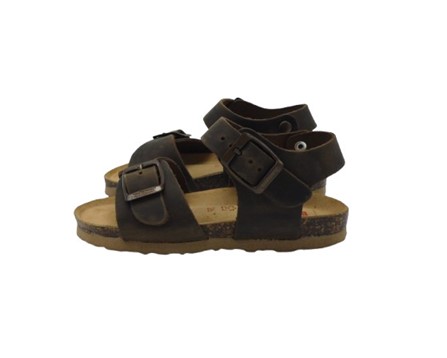Sandalo in pelle con doppia fibbia