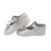 Scarpa culla in pelle con fiocco e fibbia