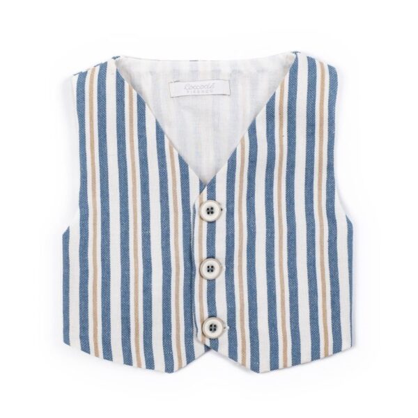 Completo gilet in misto lino e pantalone in rasatello