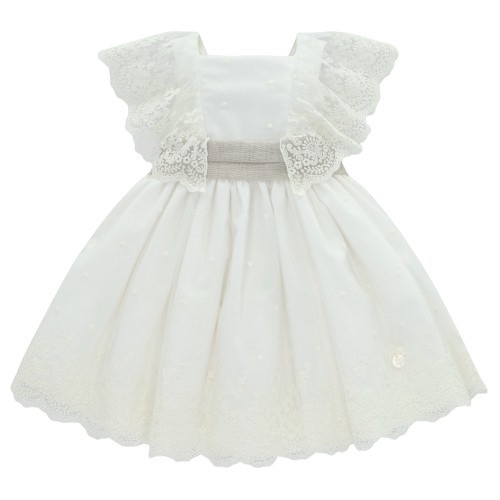Vestito con maniche in pizzo