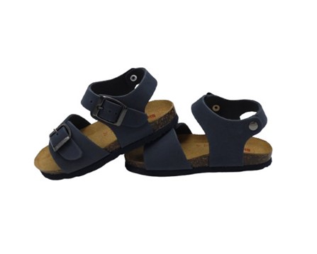 Sandalo in pelle con doppia fibbia