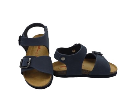 Sandalo in pelle con doppia fibbia