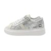 Sneaker in pelle laminata con lacci