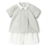 Completo camicia mezza manica a righe e bermuda con pince
