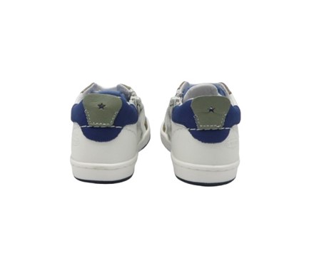 Sneaker primo passo in pelle con lacci e zip