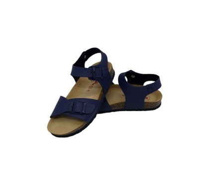 Sandalo in pelle con doppia fibbia