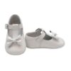 Scarpa culla in pelle con fiocco e fibbia