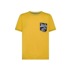 T-shirt mezza manica con taschino floreale