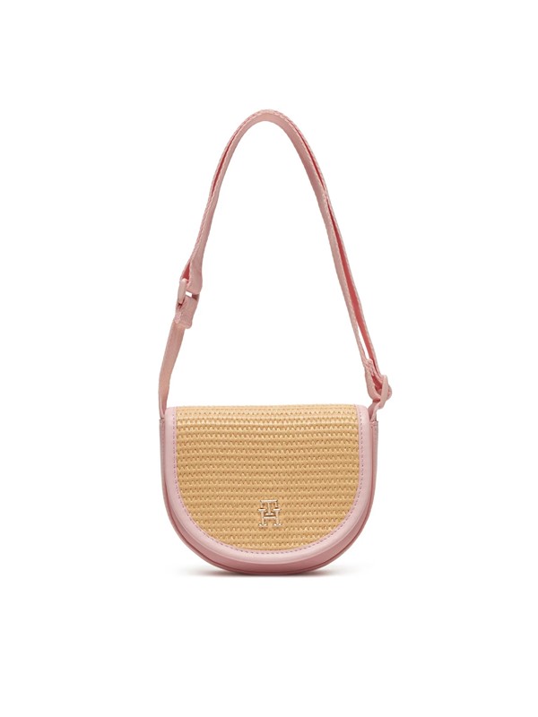 Borsa con dettagli in paglia e tracolla