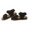 Sandalo in pelle con doppia fibbia