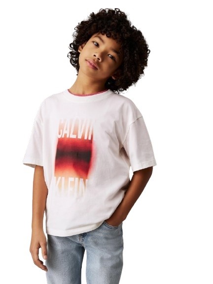 T-shirt mezza manica con logo gradient