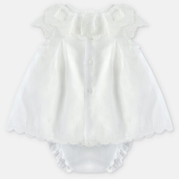 Vestito con colletto ricamato e coulotte