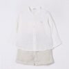 Completo camicia e bermuda a righe