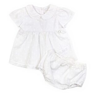 Vestito con coulotte in tessuto con ricami
