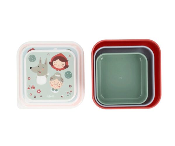 3 scatoline snack cappuccetto rosso