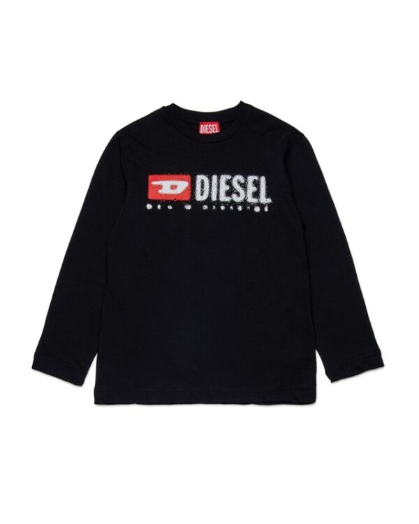 T-shirt in jersey maniche lunghe con stampa logo