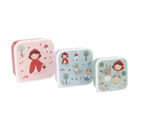 3 scatoline snack cappuccetto rosso