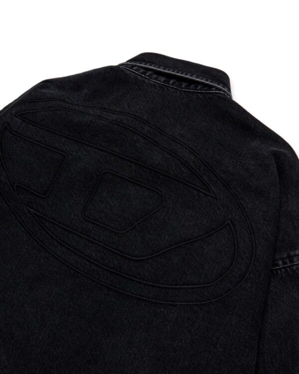 Camicia in denim con maxi logo oval d sul retro