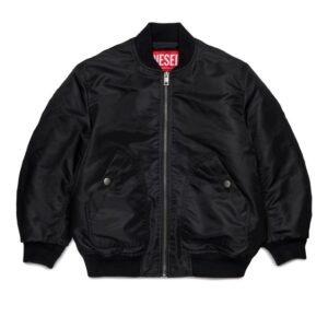 Giubbotto bomber con maxi logo sul retro