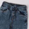 Pantalone denim con vita elasticizzata e coulisse
