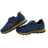 Sneaker bassa in camoscio e tessuto con velcro e lacci