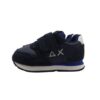 Sneaker bassa in camoscio e tessuto con doppio velcro